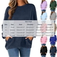 thumbnail image 4 of Casual Oversized Top for Women Crewneck Long Sleeve Textured Pullover Sweatshirt with Pockets, 4 of 7