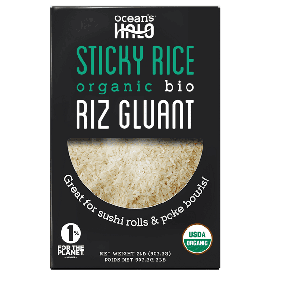 Ocean's Halo riz gluant, bio à grains courts, 907.2g Riz gluant biologique, 907.2g