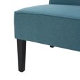 thumbnail image 2 of GDF Studio Dean Modern Fabric Loveseat, Dark Teal and Matte Black, 2 of 9