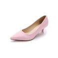 thumbnail image 3 of Zodanni Ladies Comfort Heels Party Anti-Slip Kitten Heel Lightweight Fashion Slip On Pumps Pink 4, 3 of 7