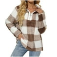 thumbnail image 1 of Birdeem Women Fashion Solid Color Jacket Plush Long Sleeves Lapel Zipper Tops, 1 of 1