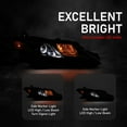 thumbnail image 3 of CROSSDESIGN Headlight Projector Headlamps Right Passenger Side Clear Lens Chrome Housing Amber Reflector Fit For Toyota Camry LE SE 2018-2022 TO2503255, 81110-06C40, 8111006C40, 3 of 12