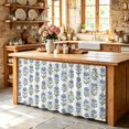 thumbnail image 6 of Blue Floral Cabinet Curtains 28"W x 51"L, Country Watercolor Pastoral Classic Flowers Green Leaf Under-Desk Privacy Dust Proof Drape Dishwasher Curtain Sink Skirt for Kitchen Closet Bathroom Laundry, 6 of 9