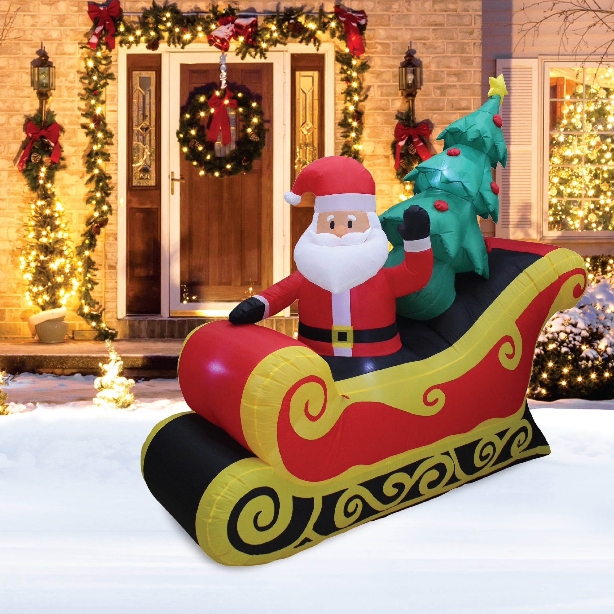 logobrands 7 ft. Cincinnati Bengals Santa Clause Yard Inflatable