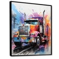 thumbnail image 2 of Designart "Rebel Rumble Semi Truck Dominance I" Truck Floater Framed Canvas Print, 2 of 7