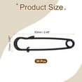 thumbnail image 2 of Uxcell 30 piezas de alfileres de seguridad de 63 mm, alfiler de seguridad grande electrochapado para ropa, negro, 2 of 6