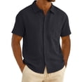 thumbnail image 2 of Tqyyweavej Men's Shirts Btton Down Short Sleeve Casual T-Shirts Lapel Collar Solid Color Tees Tops with Pocket Size M to 4XL, 2 of 9