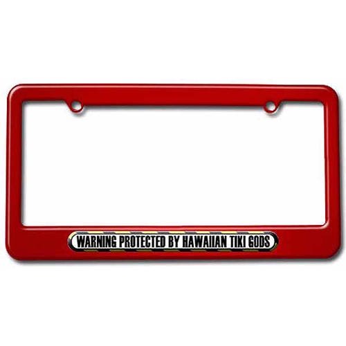 Protected By Hawaiian Tiki Gods License Plate Tag Frame, Multiple ...