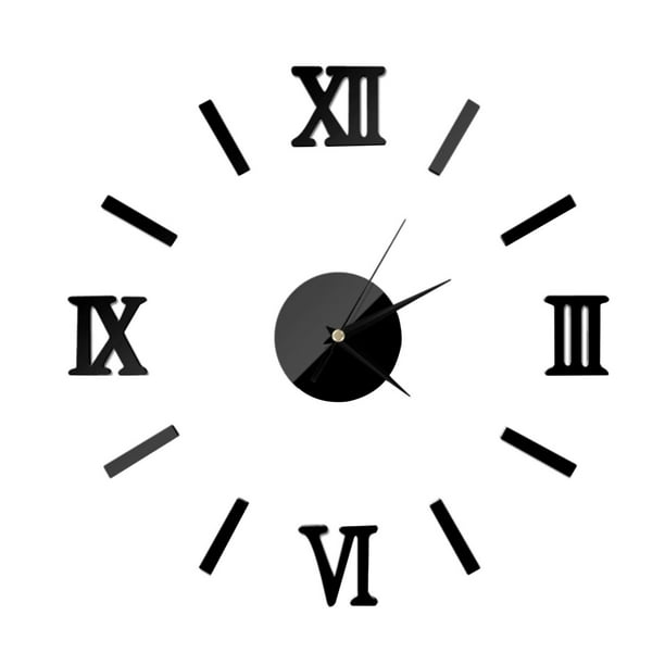 Reloj Sin Marco Estilo Europeo Del Norte Números Romanos Acrílico Reloj De Pared Pegatina Montado En La Pared Reloj De Moda Decoración Para El Hogar Noticed HA017085-00