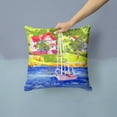 thumbnail image 2 of Carolines Treasures 6129PW1414 Sailboat on the lake Decorative   Canvas Fabric Pillow 14Hx14W multicolor, 2 of 4