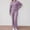 Purple, variant on Women's Set Tracksuit 2 Pyjamas Ribbed Knit Hooded Pullover Top And Trousers With Wide Legs Leisure Suits Jogging Suit Loungewear Sleepwear Sleepwear Homewear Women Party Outfits Sump Suit Wide Leg