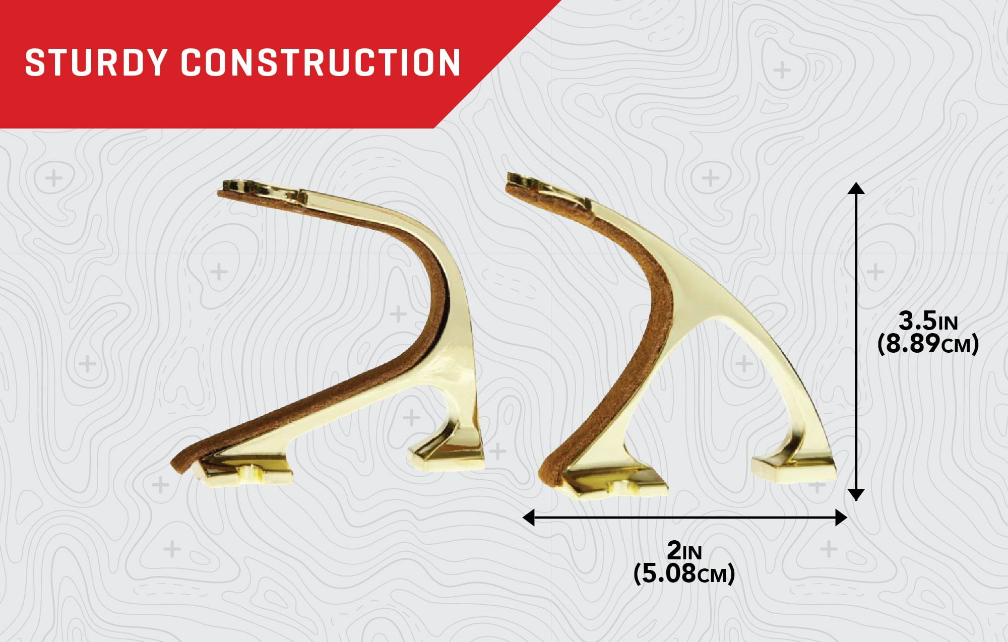 Allen Company Brass Wall Mount Gun Hanger Hook Set, Fits Most 12,20-Gauge & Firearms