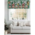 thumbnail image 3 of IT'S GAME Valances for Windows TIME Rugby Sport Hat Gnome Retro Green Modern Kitchen Valance Curtain Rod Pocket Small Curtains for Cafe Bathroom Laundry Basement 42" x 12", 3 of 8