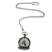 Family Presents Pocket Watch Retro Clamshell Chained Large Stainless Steel