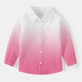 thumbnail image 2 of Ashirexll Gradient Button Up Shirts for Kids 6M-8 Years Long Sleeve School Uniform with Chest Pocket Fashion Casual Top, 2 of 7