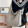 thumbnail image 3 of InsCrazy Crossbody Bags for Women Lazy Woolen Shoulder Bag New Versatile Armpit Casual Tote Bag Commuting Large Capacity Crossbody Bag for Travel Outdoor Sports, 3 of 7