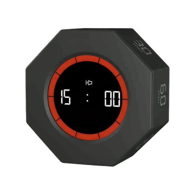 kurtrusly Digital Cube Timer With 7 Countdowns And Stopwatch Multi-functional And Compact 3 Productivity Timer black