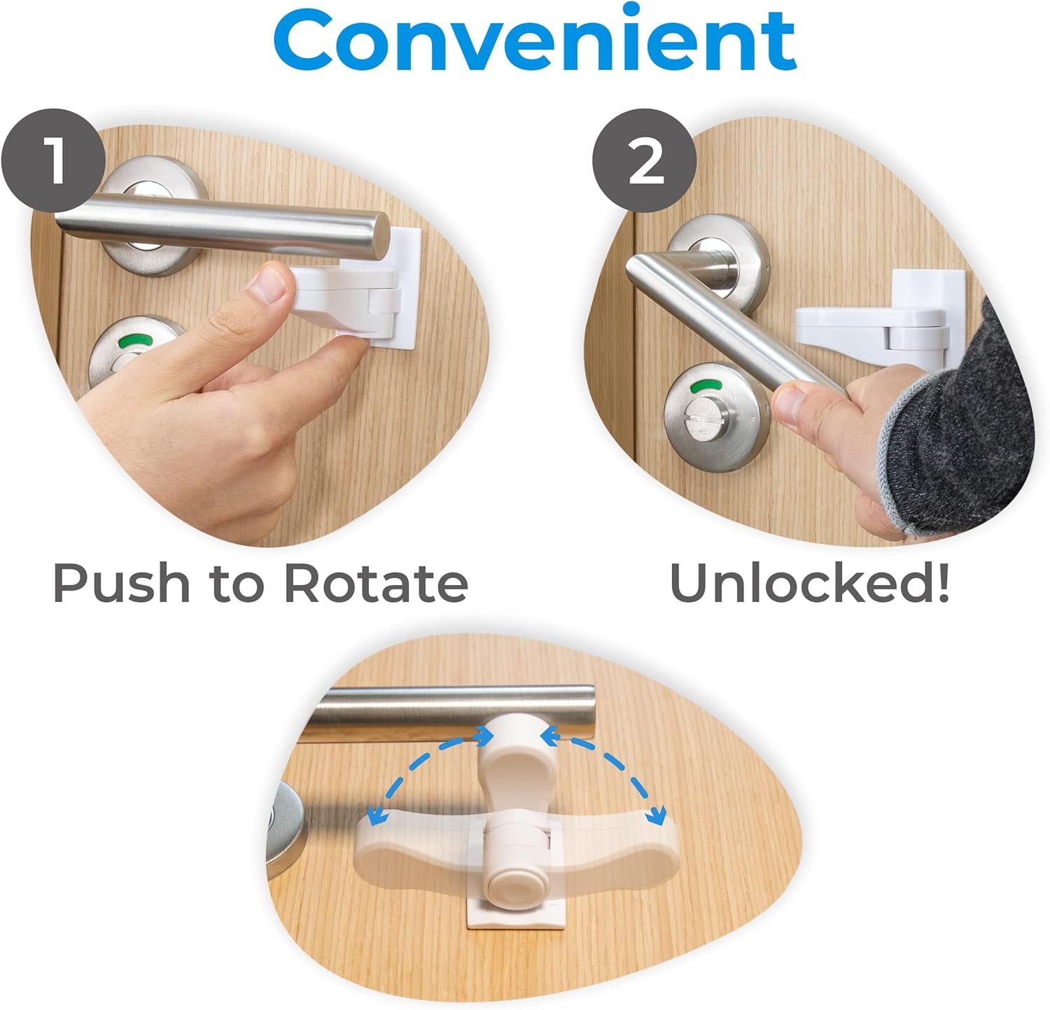 6-Pack Door Lever Lock for Child Safety - Baby Proofing - Child Proof Handle Locks