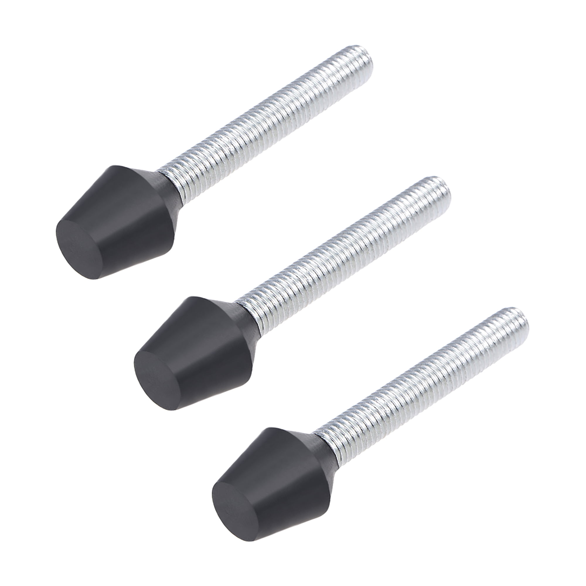 Toggle Clamp Foot Rubber Tip Carbon Steel M10x87mm 3pcs