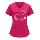 thumbnail image 1 of Tops Para Mujer Uniforme de Trabajo Tops Cuello en V Monos de Color Sólido Impresión de Posicionamiento Parcial Manga Corta Odeerbi ODB178698, 1 of 6