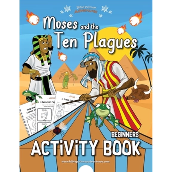 Pre-Owned Moses and the Ten Plagues Activity Book (Paperback) by Bible Pathway Adventures, Pip Reid
