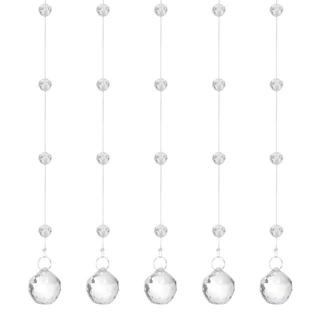 10 Pcs Cadenas de Guirnalda de Cristal Acrílico, Cadenas de Cuentas de Cristal Claro Colgante (1.5m/4.92Ft)