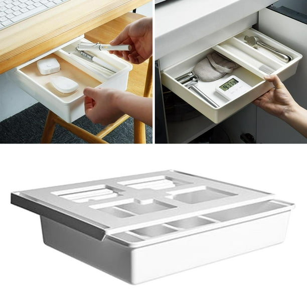 Organizador de cajones para lápices de escritorio, bandeja de cajones de escritorio oculta para almacenamiento de estudiantes, organizador de - 33.4x24.9x6.5cm Los 334x249x65 cm BLESIY bajo almacenamiento de escritorio