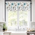 thumbnail image 5 of Retro Aqua Valances for Windows Yellow Floral Watercolor Blossom Flowers Abstract Rod Pocket Curtain Valance Window Treatment Short Curtains for Kitchen Living Room, 58"x16", 5 of 5
