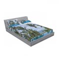 thumbnail image 3 of Landscape Bedding Set with Sheet & Covers, Infinity Pool with Palms Reflections and Crystal Water Tropic Resort Photo, Printed Bedroom Decor 2 Shams, 4 Sizes, Blue Green White, by Ambesonne, 3 of 3
