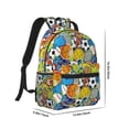 thumbnail image 2 of Goofa Various Balls Pattern Comfortable Student Backpack - Ergonomic Design, Durable, Water-Resistant, Multi-Compartment,Travel, and Outdoor Activities, 2 of 5