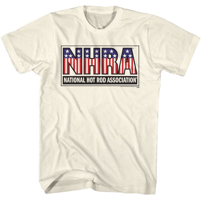 National Hot Rod Association Flag Logo Natural Adult T-Shirt 2Xl