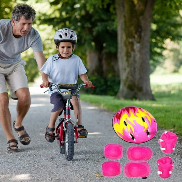 Ensemble de protection pour protecteurs d'enfants Équipement de protection  pour protecteurs de genoux pour enfants avec casque pour patin à roulettes  de vélo de planche à roulettes en ligne 
