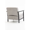 thumbnail image 3 of Nmkwnr Upholstered Armchair Accent Chair with Wood Frame and Waist Cushion, Modern Club Chair for Bedroom, Office, Living Room, Gray, 3 of 8