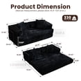 thumbnail image 4 of Vcatnet 80.5"x70.8" Convertible Sleeper Sofa Bed Corduroy Modular Cloud Couch Floor Sofa Foldable Lounge Couch for Living Room, Bedroom, Black, 4 of 9