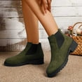 thumbnail image 3 of Rokment Chukka Ankle Boots for Women 2025 Fall Winter Fashion Suede Round Toe Chunky Low Heel Non Slip Slip-On Dress Short Booties Dark Green Size 6.5, 3 of 6