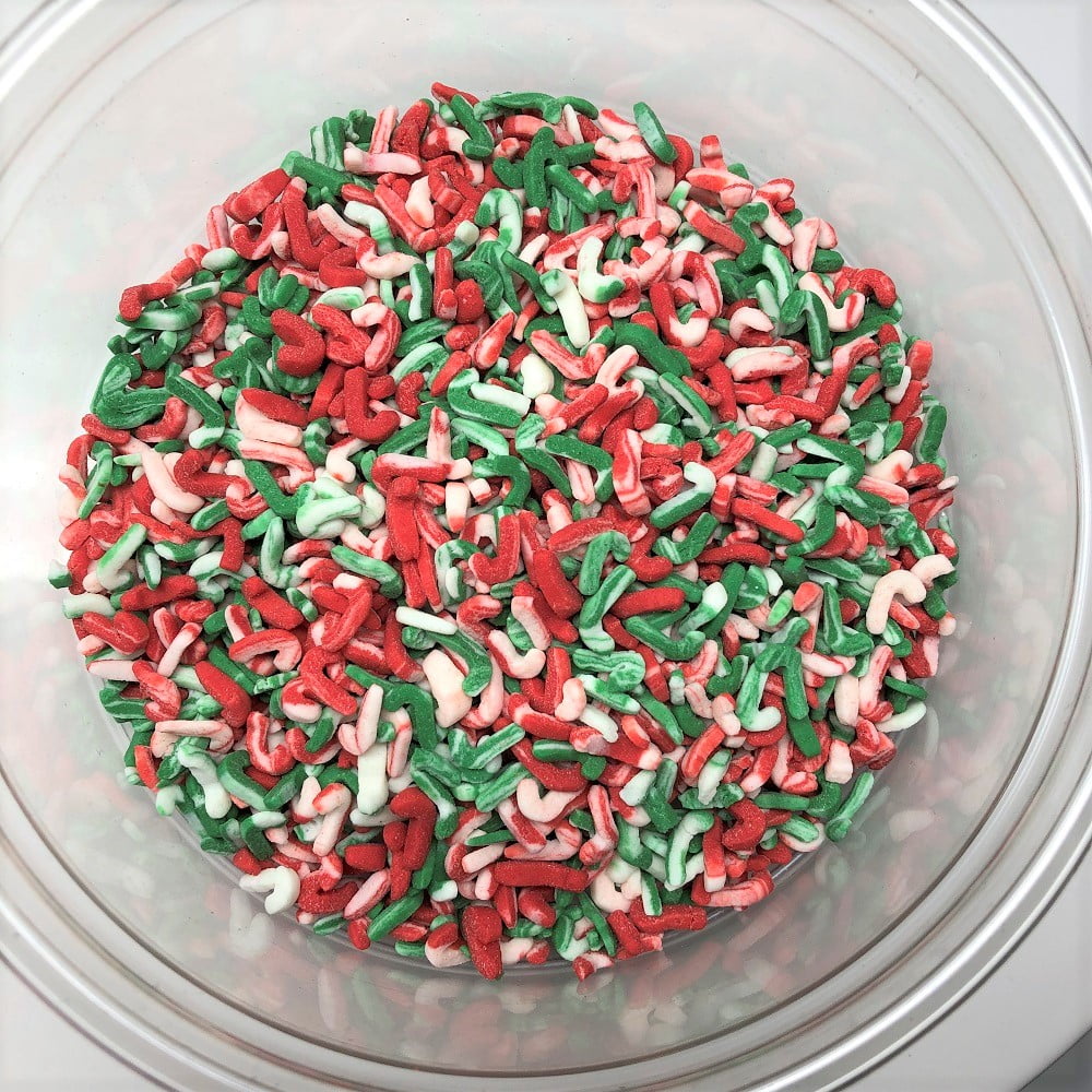Christmas Candy Cane Shapes Red Green Candy Canes Topping Sprinkles 8