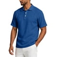 thumbnail image 5 of Hearthz Mens Golf Polos Moisture Wicking Men's Short Sleeve Shirts Casual Summer Shirt Soft Breathable Golf Polos for Men Blue S, 5 of 9