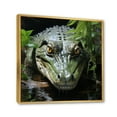 thumbnail image 2 of Designart "Crocodile Waters Keeper" Animals Floater Framed Wall Art Living Room, 2 of 7
