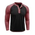 thumbnail image 2 of pstuiky manga larga de hombre, Camisa informal de manga larga raglán con botones y parches lisos para hombre camisetas de hombre s, 2 of 6