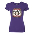 thumbnail image 3 of Wild Bobby, Baseball Mom Jaguar Print Sports Womens Slim Fit Junior Tee, Purple Rush, Small, 3 of 5