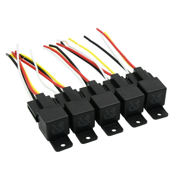 Waterproof DC 36V 40A SPST Automotive Car Relay 4 Pin 4 Wires w/ Harness Socket 5pcs