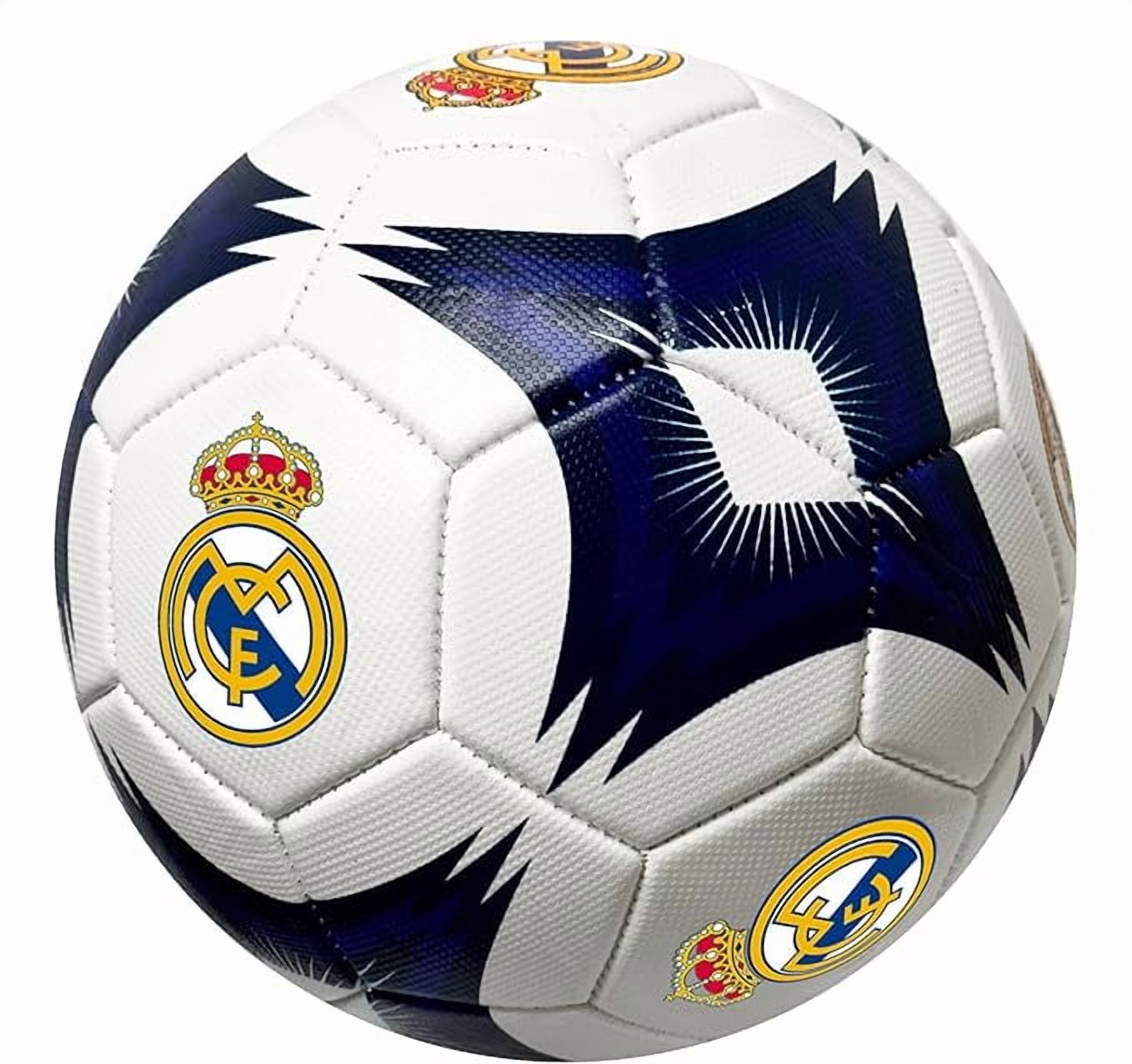 Icon Sports Real Madrid Soccer Ball, White/Blue Size 5