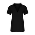 thumbnail image 4 of Giftesty Women Casual Solid Pullover V-Neck Short Sleeve T-Shirt Tops Blouse, 4 of 5