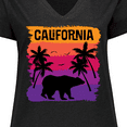 thumbnail image 4 of Inktastic California Sunset Vacation Beach Women's Plus Size V-Neck T-Shirt, 4 of 5