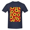 thumbnail image 4 of Bingfone Sunflowers On Red Men'S Loose Fit Short-Sleeve Pocket T-Shirt, 4 of 7