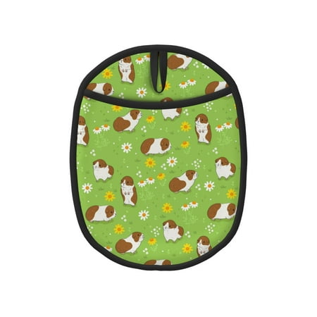 

Guinea Pigs Pot Holders for Kitchen - Heat Resistant Oven Mitts Hot Pads with Pocket Non Slip Silicone Pot Holders Cuteness Hanging Loop Potholders for Kitchen Baking