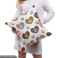 thumbnail image 5 of Ambesonne Pet Fabric by the Yard Upholstery, Paws Pattern Hearts Ornament, 10 Yards, Pale Cinnamon and Warm Taupe, 5 of 5