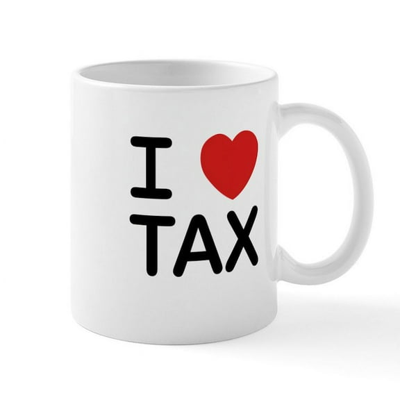 CafePress - I Love Tax Mug - 11 oz Ceramic Mug - Novelty Coffee Tea Cup