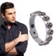 thumbnail image 2 of Pulsera auténtica de cuero negro y acero inoxidable para hombre con hebilla de cinturón gótica para motociclistas, 2 of 2