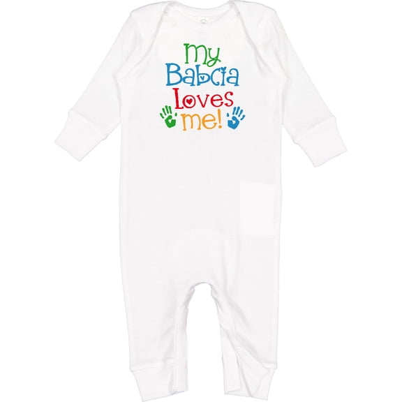 Inktastic My Babcia Loves Me Baby Romper Coveralls